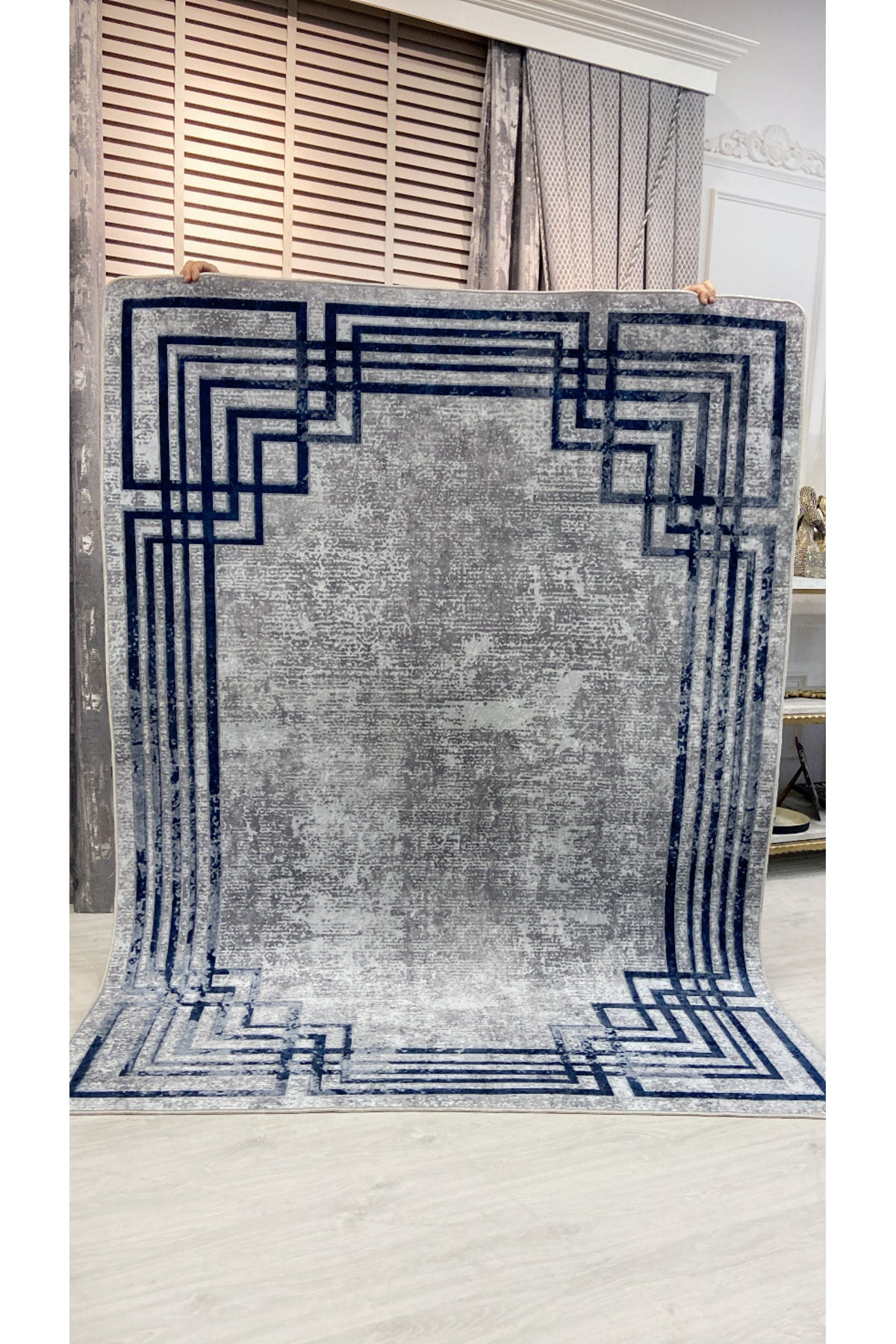 Beige - Brown Vintage Look Latex Non-Slip Base Rug