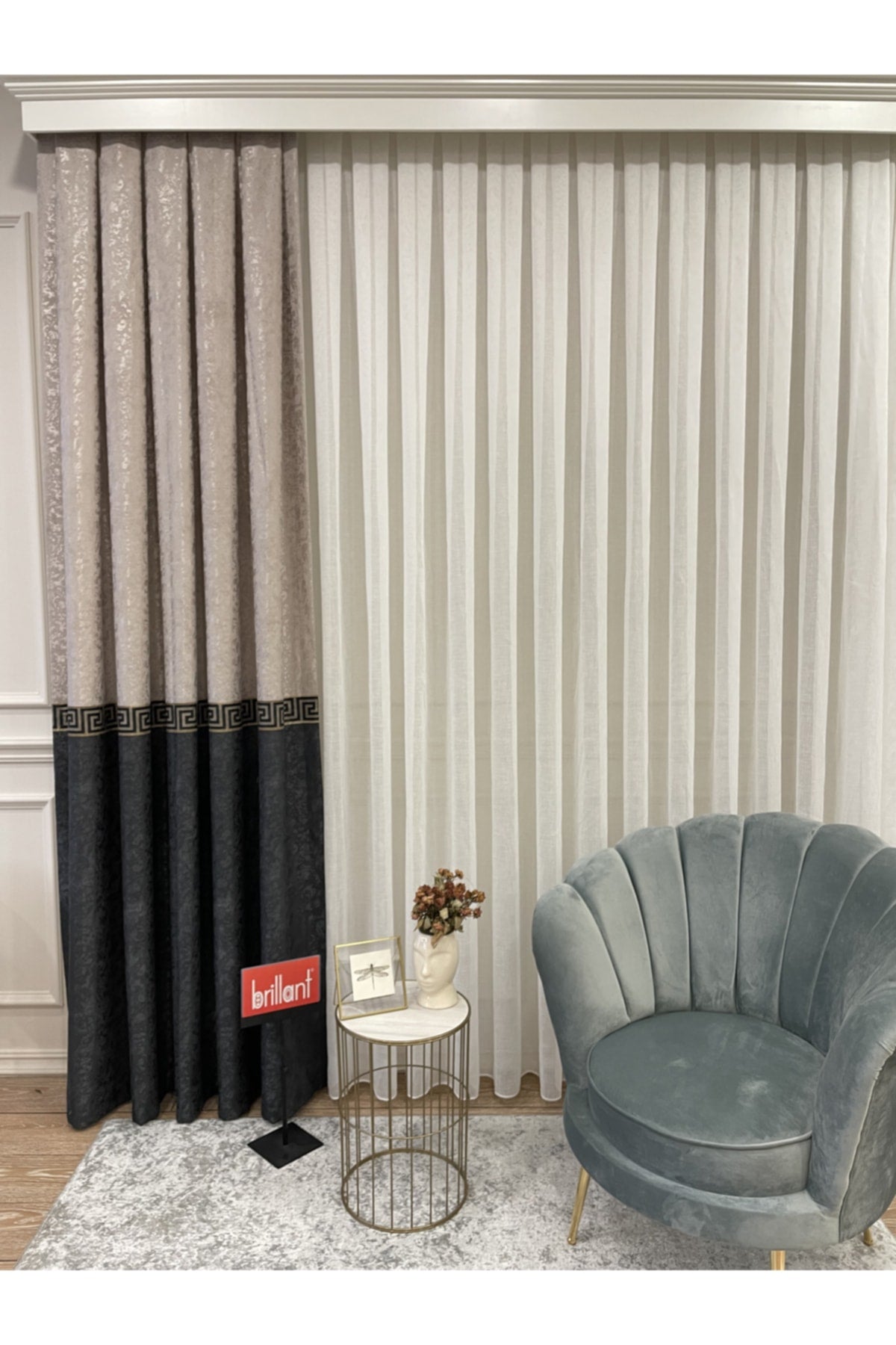 Liva Model 1/2.50 Pleated Blackout Curtain