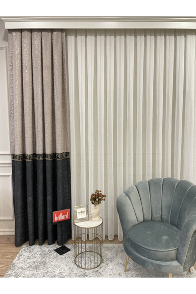 Liva Model 1/2.50 Pleated Blackout Curtain