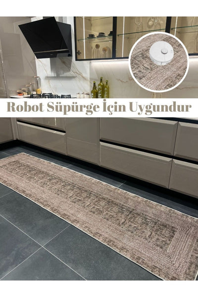 Jüt Desenli Mutfak Halısı , Dokuma Taban Düz Halı
