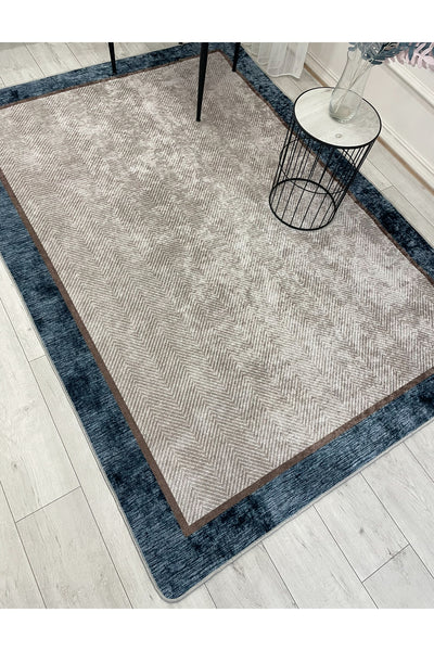 GRAY Jute Sisal-Look Bordered Non-Slip Base Runner Kitchen Rug