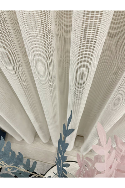 Gray-Black Net Wrinkle-Free DENSE 1/3 Pleated Sheer Curtain