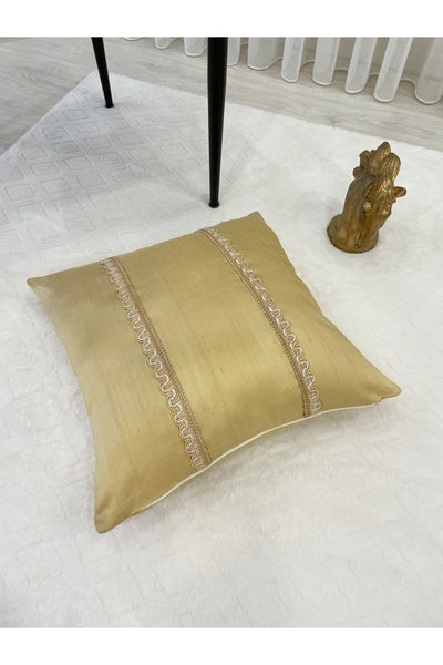 Imported Silk Cushion Pillow Cover with Cord (Oil Green)
