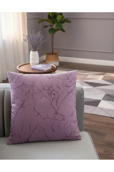 Set of 2 Velvet Throw Pillow Covers Ecru-Silver Foil (45X45)