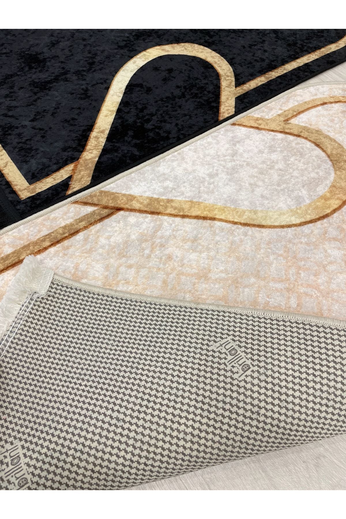 2-Piece Double Prayer Rug Set Size 75x125 BLACK - PURPLE