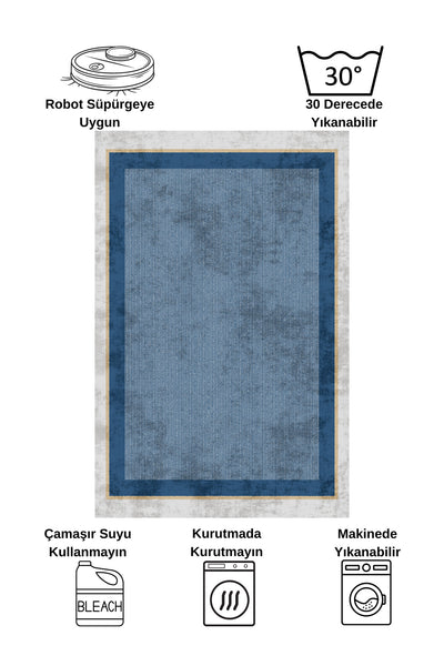 Wicker-Look Bordered Latex Base Rug