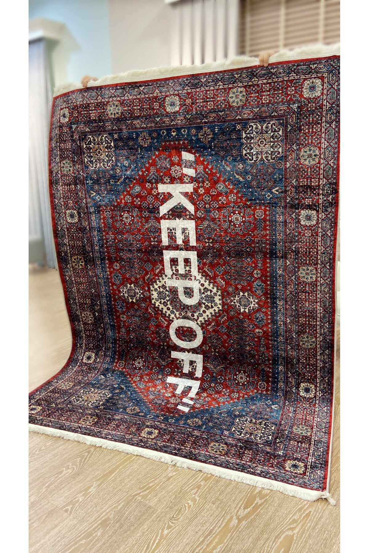 Pink Keep Off Fringed Latex Base Rug