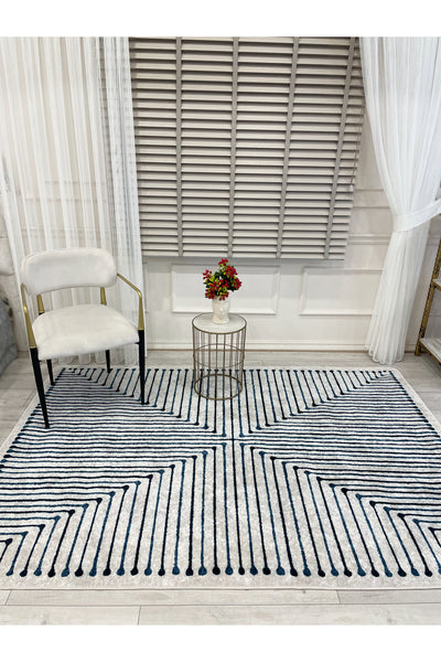 Terracotta Color Chenille-Look Design Runner Kitchen Rug