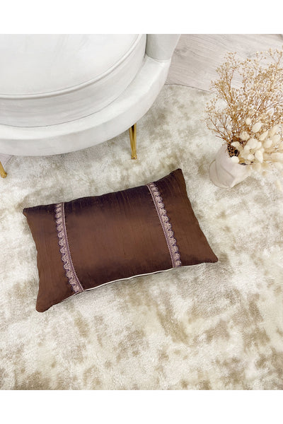 Imported Silk Cushion Pillow Cover with Cord (30x50) Oil Green
