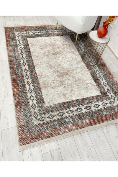 GRAY-BROWN Jute Sisal Look Latex Base Rug