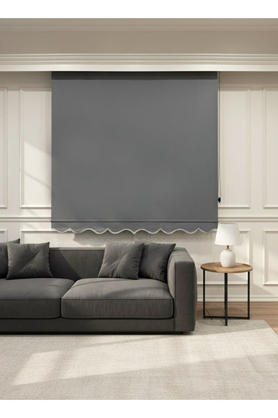 ROLLER BLIND BEIGE COLOR SKIRTED Thick Matte Linen Look