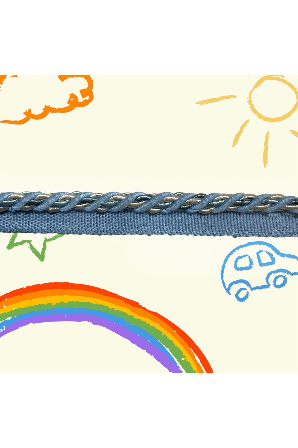 3 METERS - WHITE-PINK-YELLOW Color Thick Rope Cord