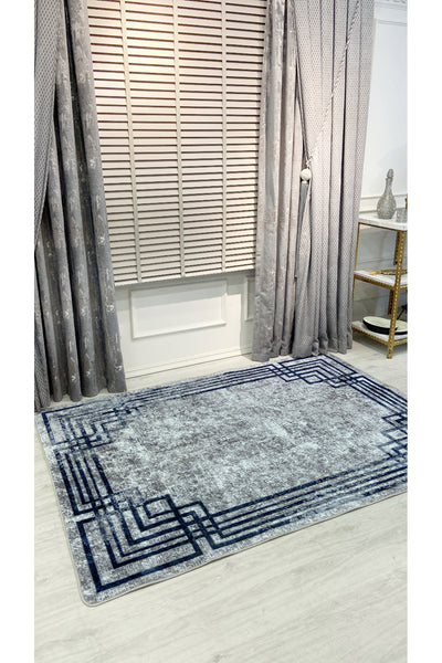 Beige - Brown Vintage Look Latex Non-Slip Base Rug