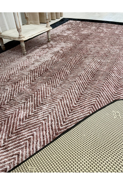 Beige - Black Wicker Jute-Look Latex Base Rug