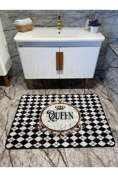 Queen Slogan Single Bathroom Mat Gray (size 80x120)