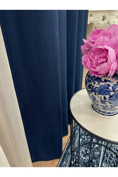 Jacquard Pattern on Blackout 1/2.50 Standard Pleated Blackout Curtain Dark Gray - Smoke