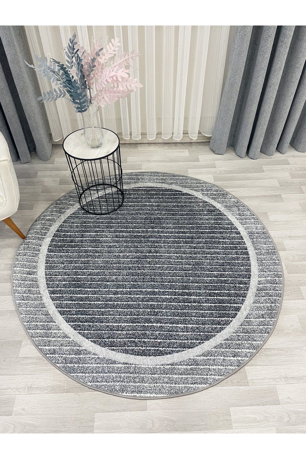 Scandinavian Style Non-Slip Sisal-Look Round Rug
