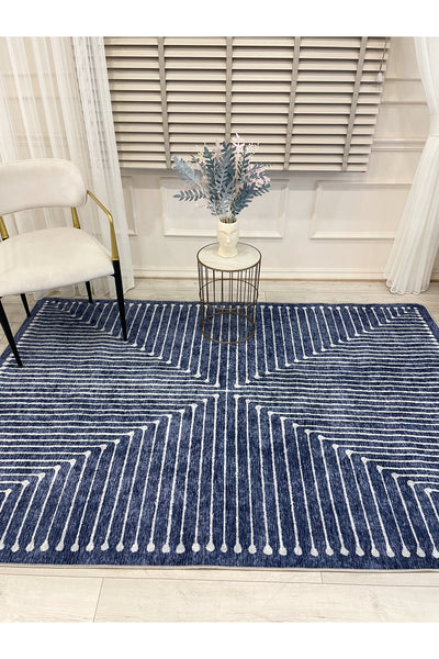 Terracotta Color Chenille-Look Design Runner Kitchen Rug