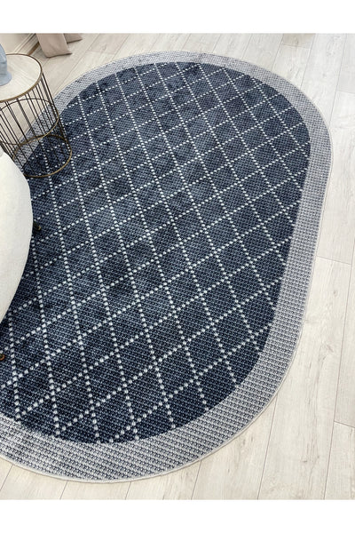 GREEN-BROWN Jute Sisal Look Bordered Non-Slip Base Runner Rug