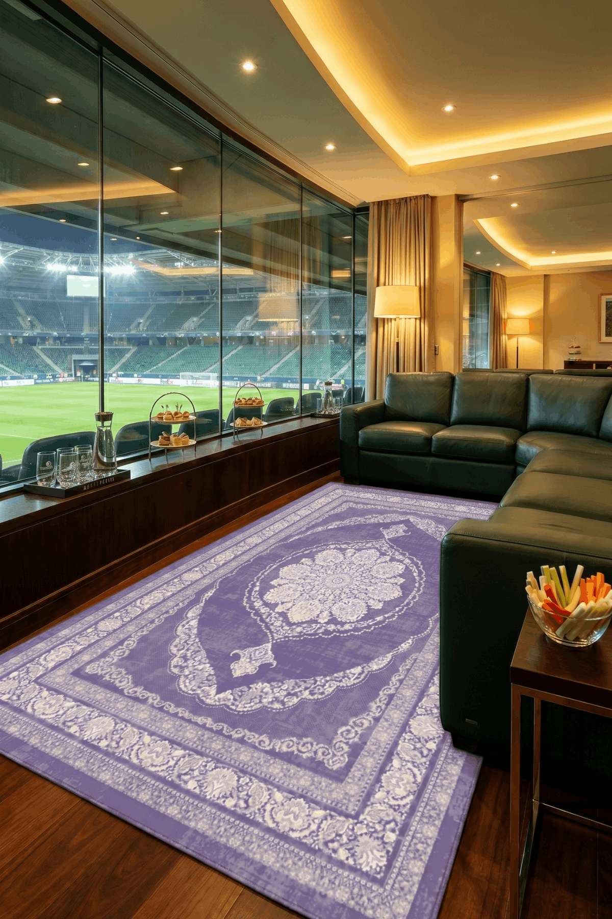 Washable Printed Mist Rug - Classic Medallion Style