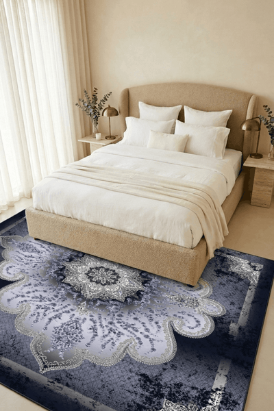 Washable Printed Oriental Luiza Rug - Vintage Distressed