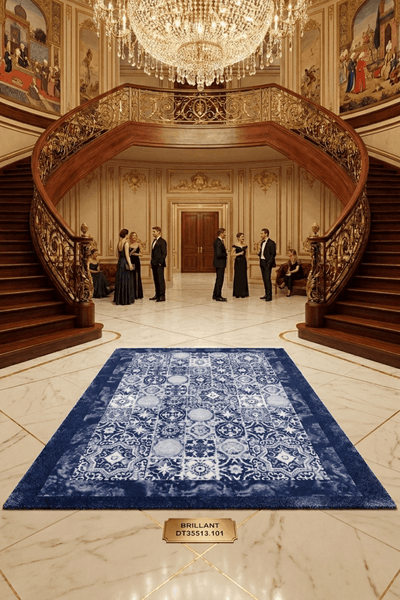 Washable Printed Zümre Rug - Mediterranean Mosaic Style