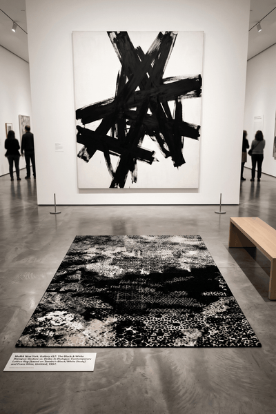 Washable Printed Widget Rug - Distressed Geometric Patchwork