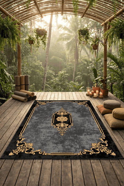 Washable Printed Climaris Carpet - Elegant Antique Scrollwork
