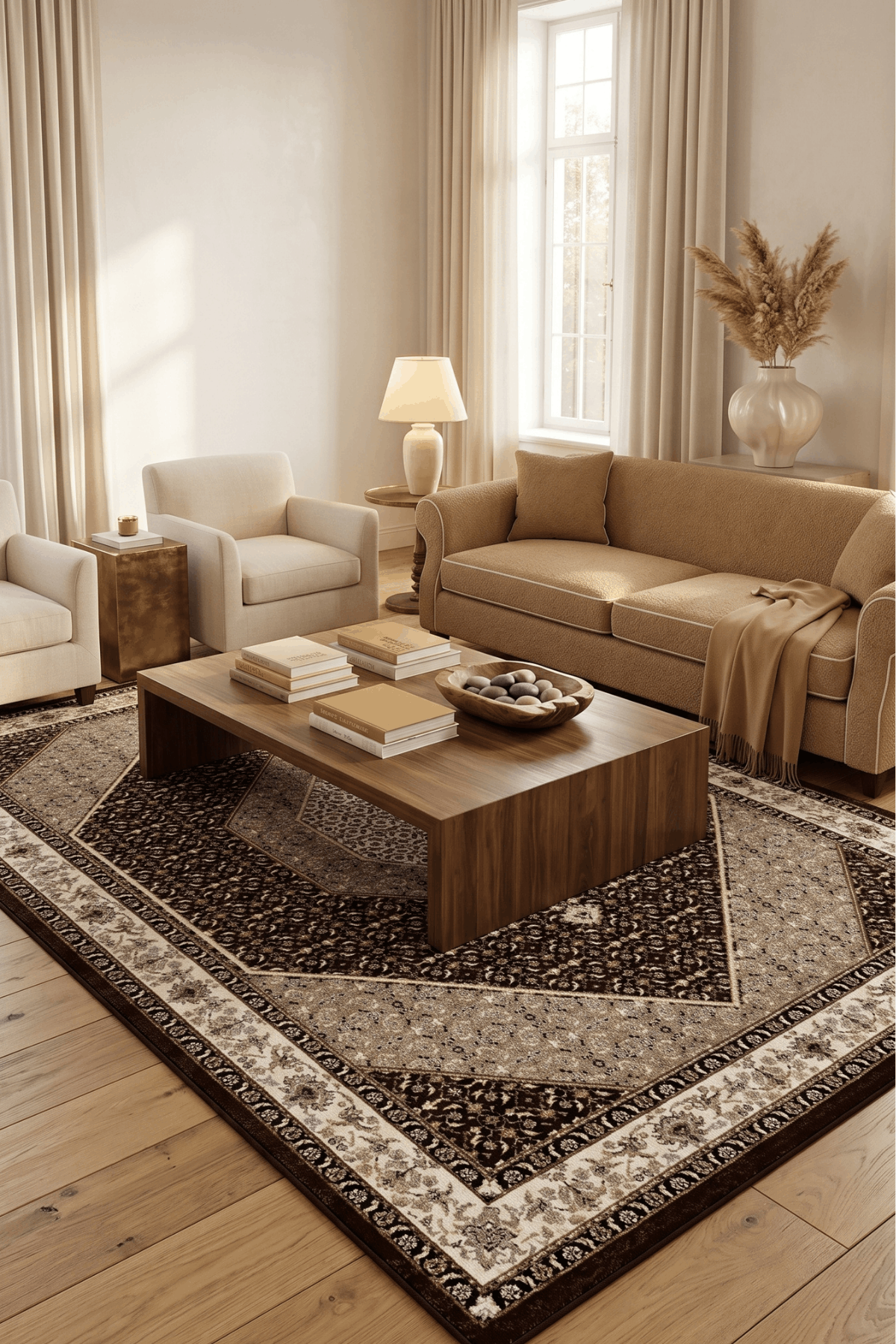 Washable Printed Azem Rug - Ornate Heritage Style