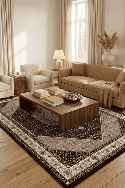 Washable Printed Azem Rug - Ornate Heritage Style