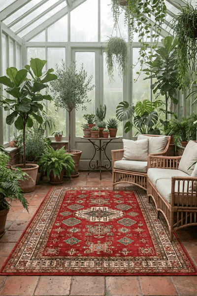 Washable Printed Owens Rug - Tribal Medallion Style