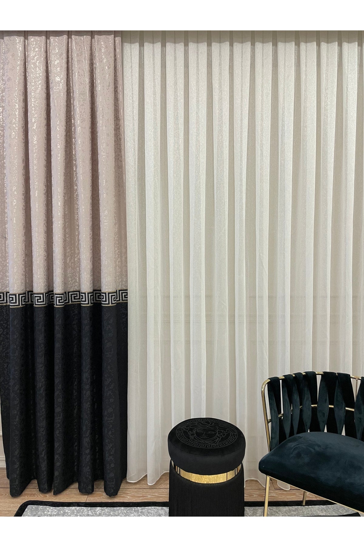 Liva Model 1/2.50 Pleated Blackout Curtain