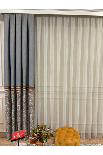 Blackout Room Darkening Printed Damask Pattern 1/2.50 Pleated Curtain Panel