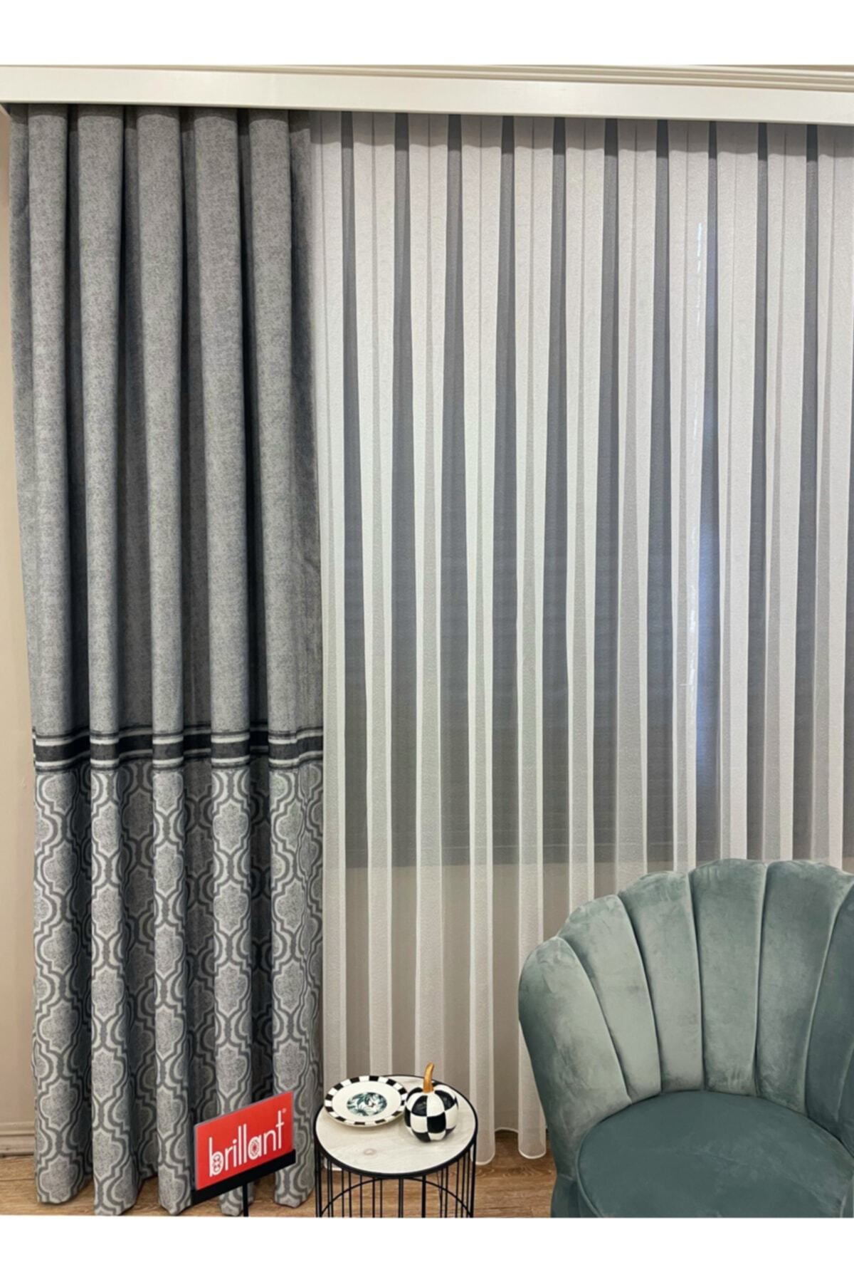 Blackout Room Darkening Printed Damask Pattern 1/2.50 Pleated Curtain Panel