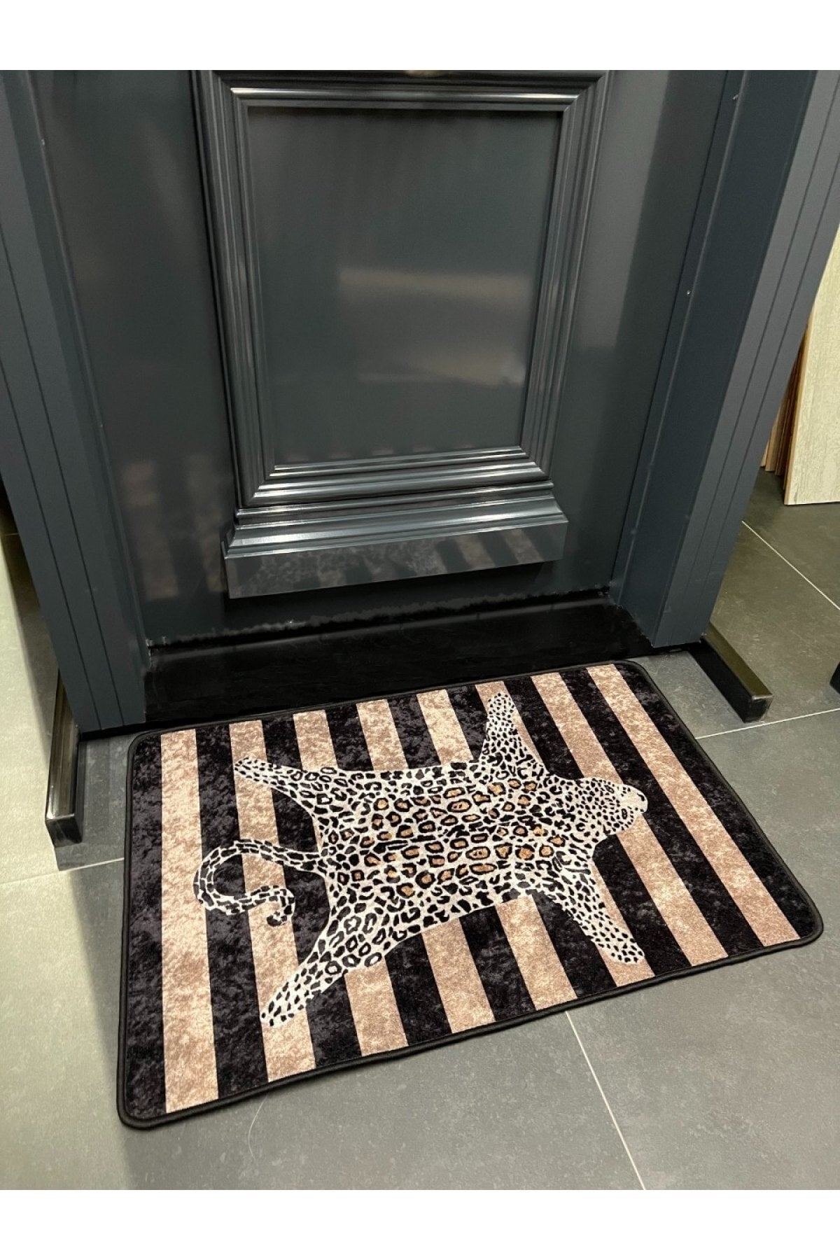 Leopard Pattern Doormat - Beige