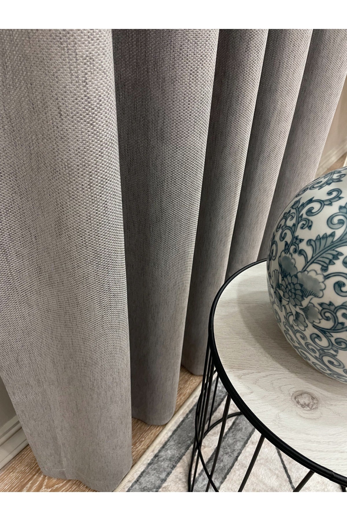 Jacquard Pattern on Blackout 1/2.50 Standard Pleated Blackout Curtain Dark Gray - Smoke