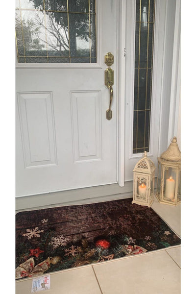 Christmas-Themed Latex Non-Slip Base Doormat (Size 60x90)