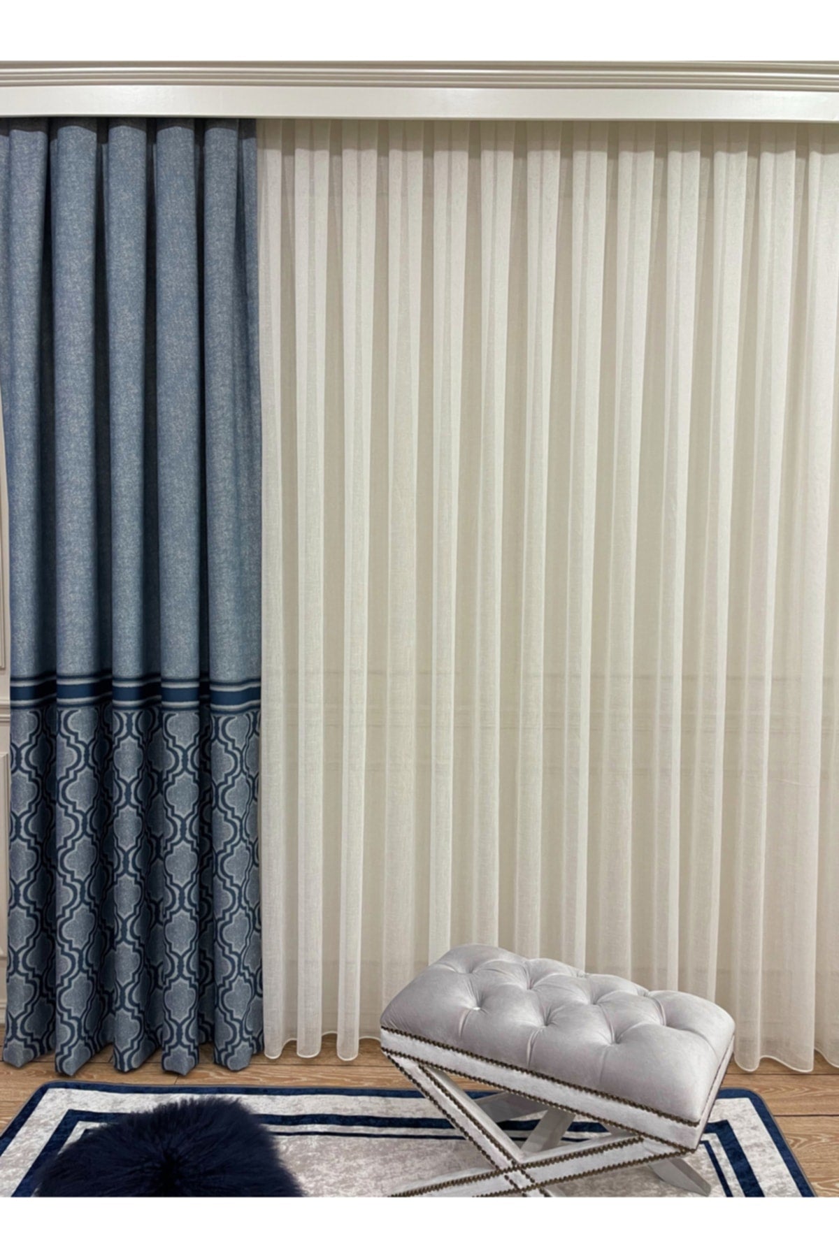 Blackout Room Darkening Printed Damask Pattern 1/2.50 Pleated Curtain Panel