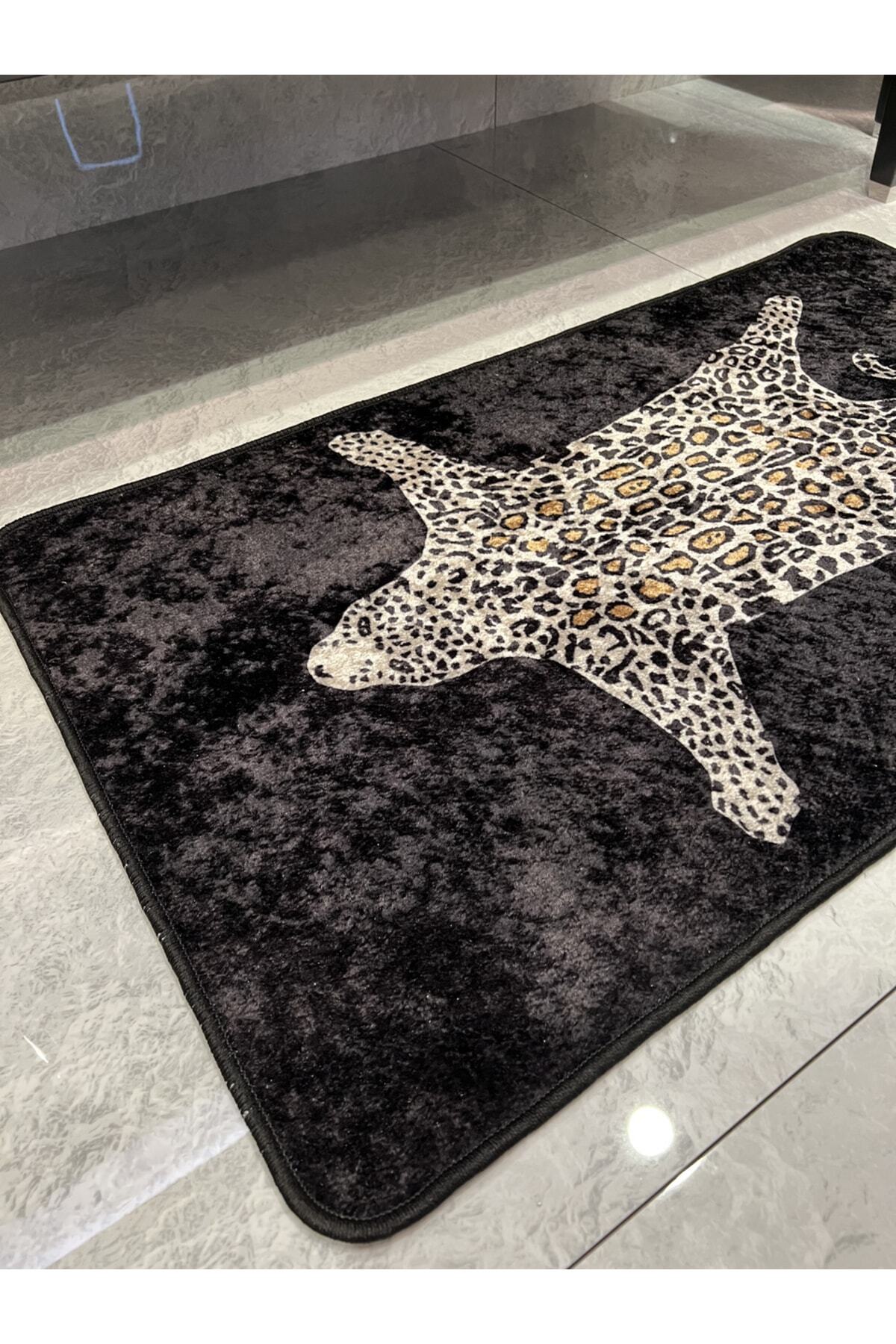 Set of 2 Leopard Print 60x100 - 60x50 Bathroom Rugs - Fuchsia