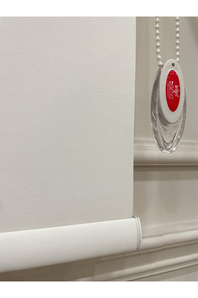 Cream Color Linen-Look Thick Fabric Roller Shade Modern Curtain