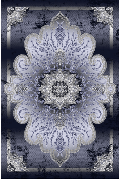 Washable Printed Oriental Luiza Rug - Vintage Distressed