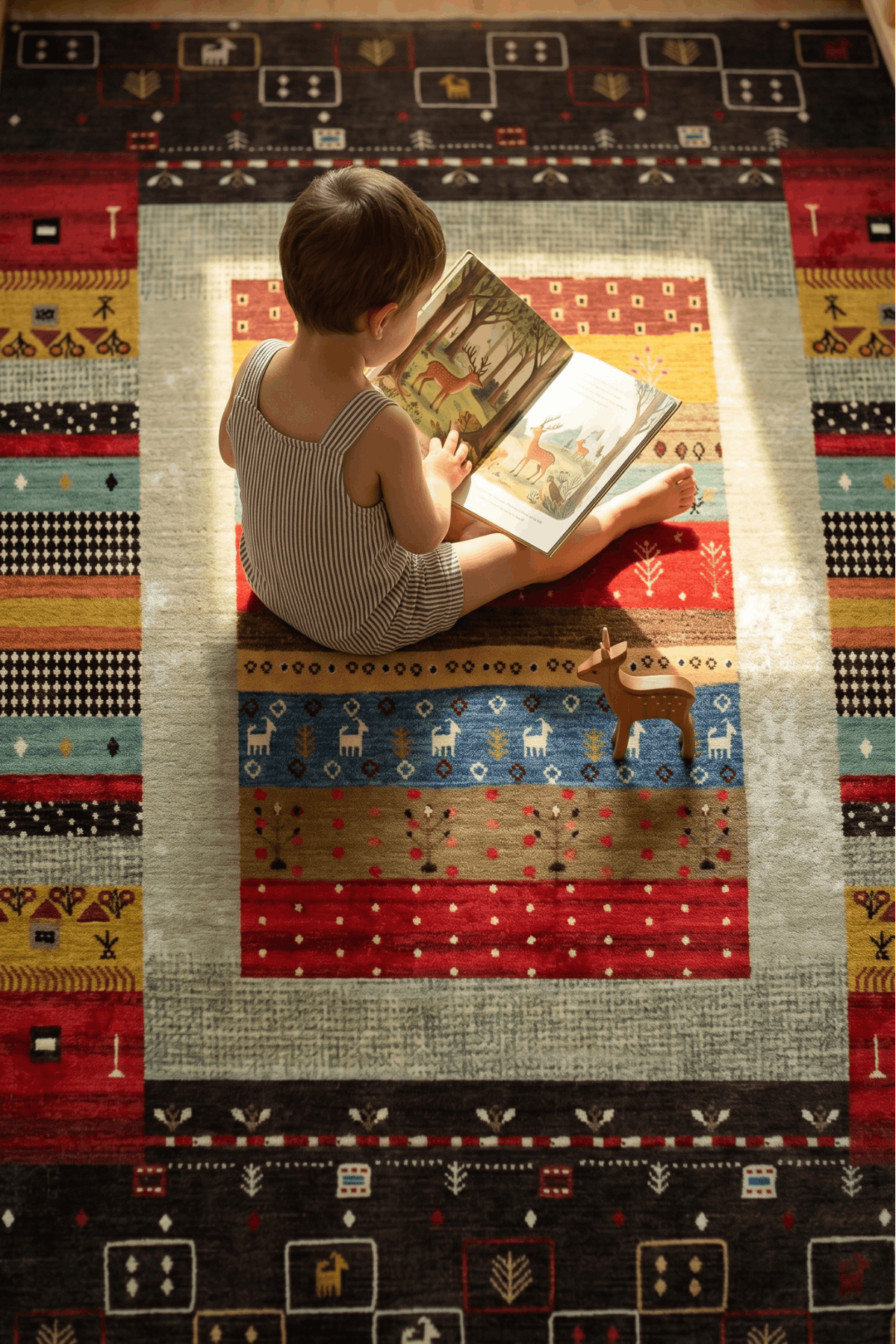 Washable Printed Minora Rug - Traditional Medallion Style