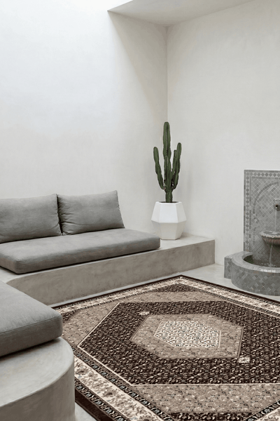 Washable Printed Azem Rug - Ornate Heritage Style