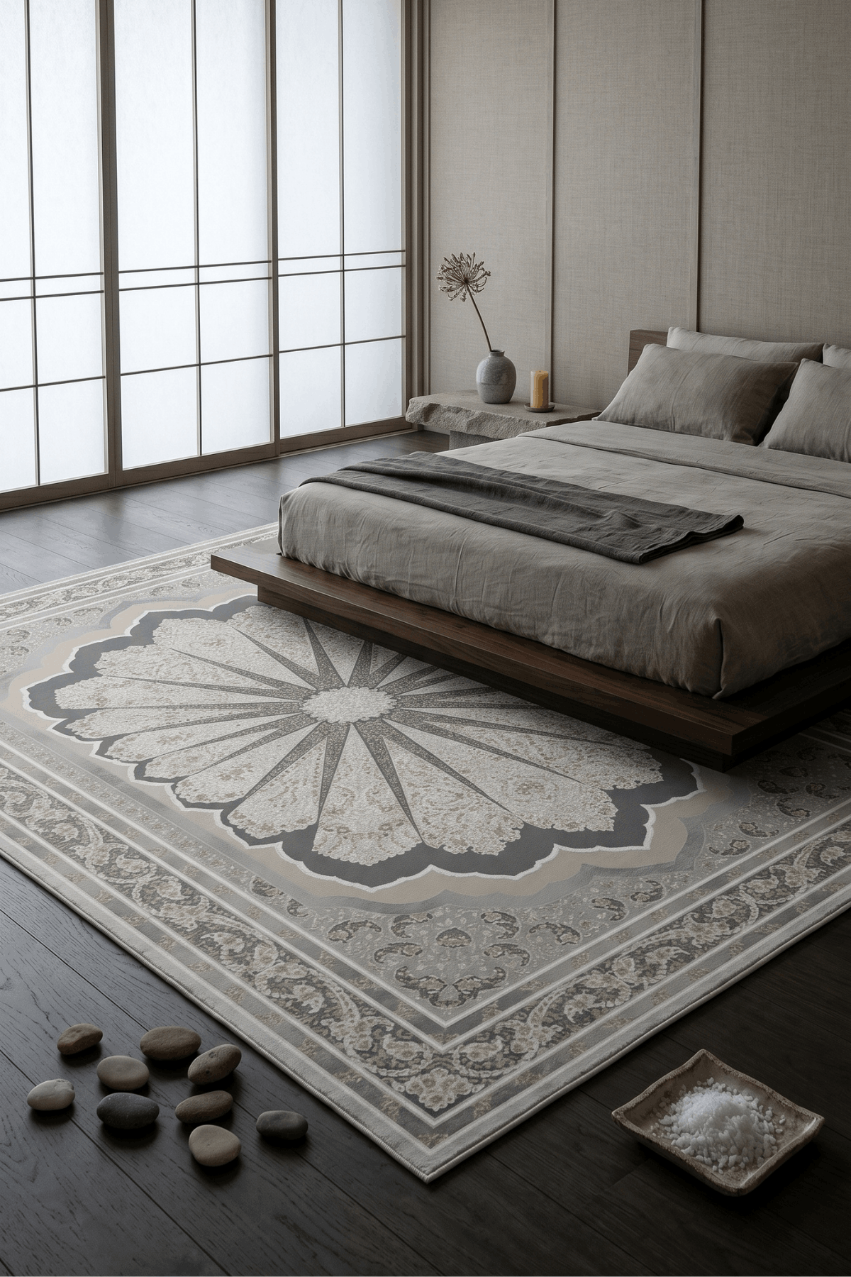 Washable Printed Eloise Rug - Starburst Medallion
