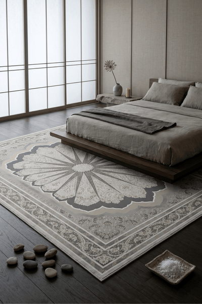 Washable Printed Eloise Rug - Starburst Medallion