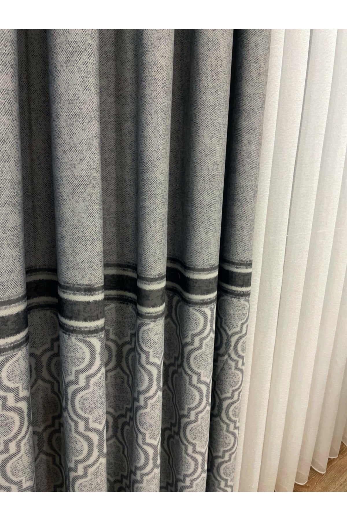 Blackout Room Darkening Printed Damask Pattern 1/2.50 Pleated Curtain Panel