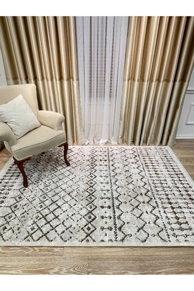 Ethnic Pattern Decorative Rug - Beige