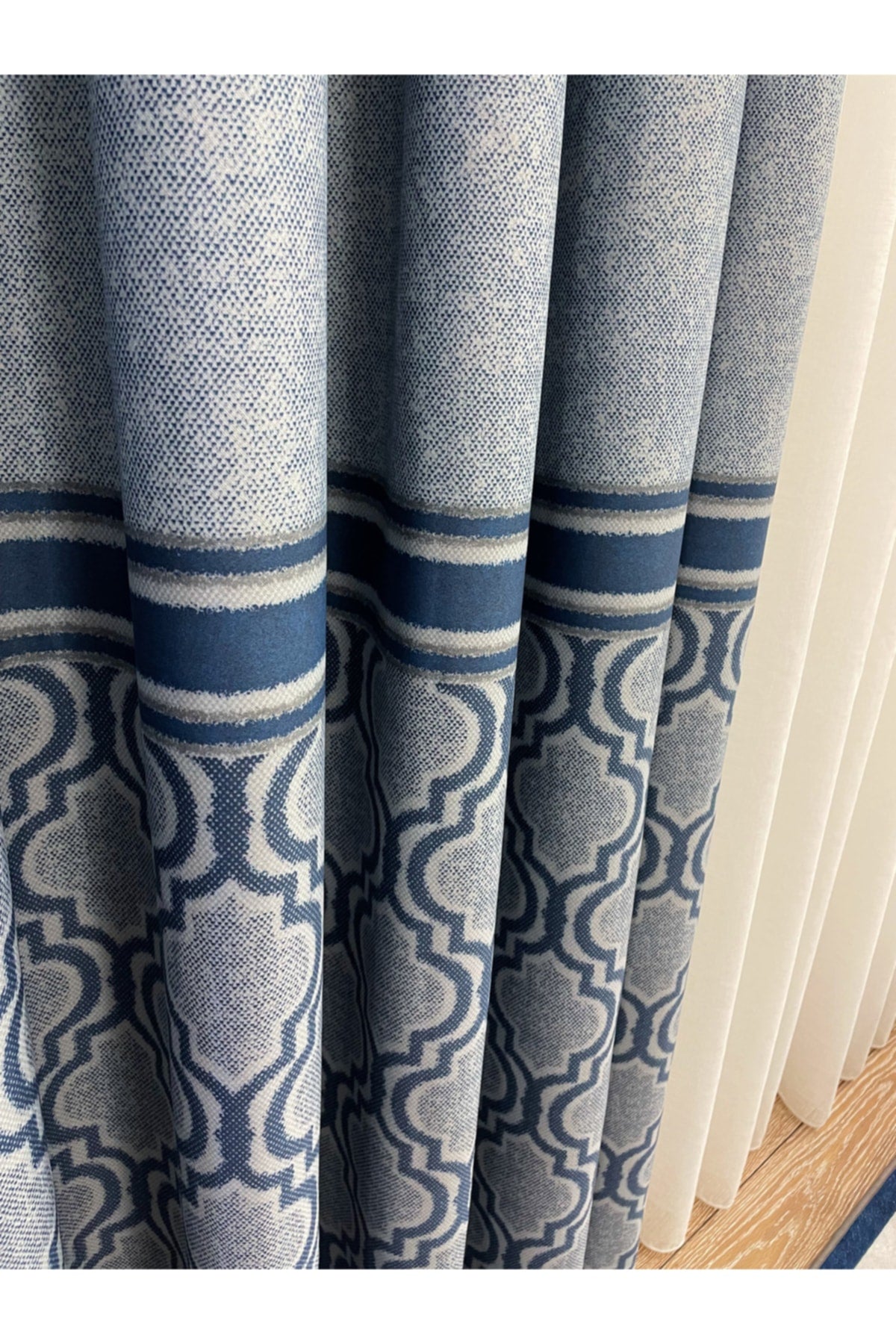 Blackout Room Darkening Printed Damask Pattern 1/2.50 Pleated Curtain Panel