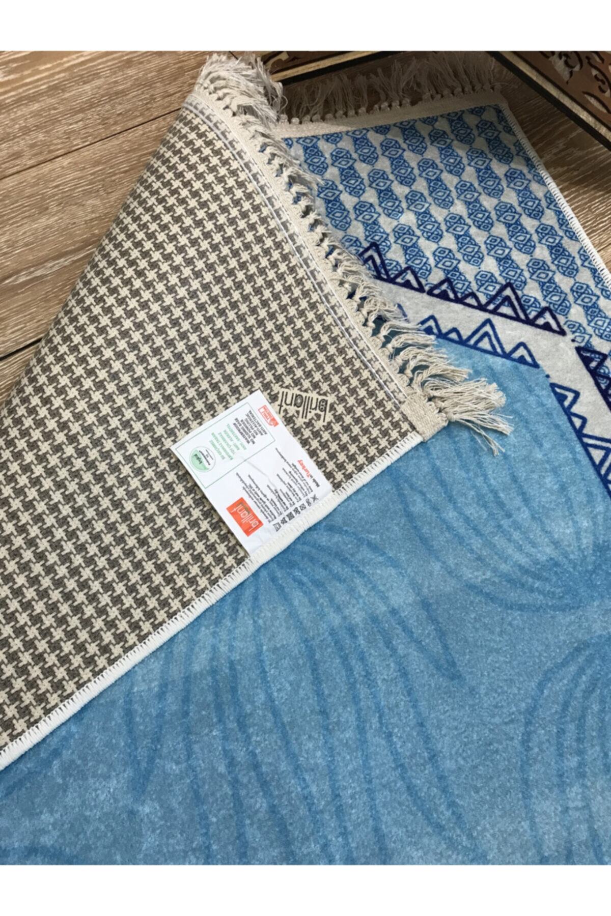 Light Blue Fringed Prayer Rug (Latex Base) 75x125