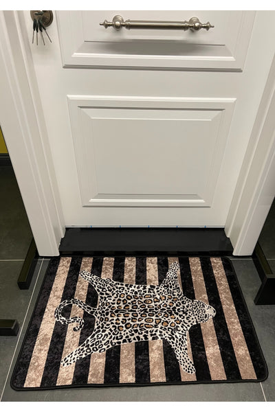 Leopard Pattern Doormat - Beige